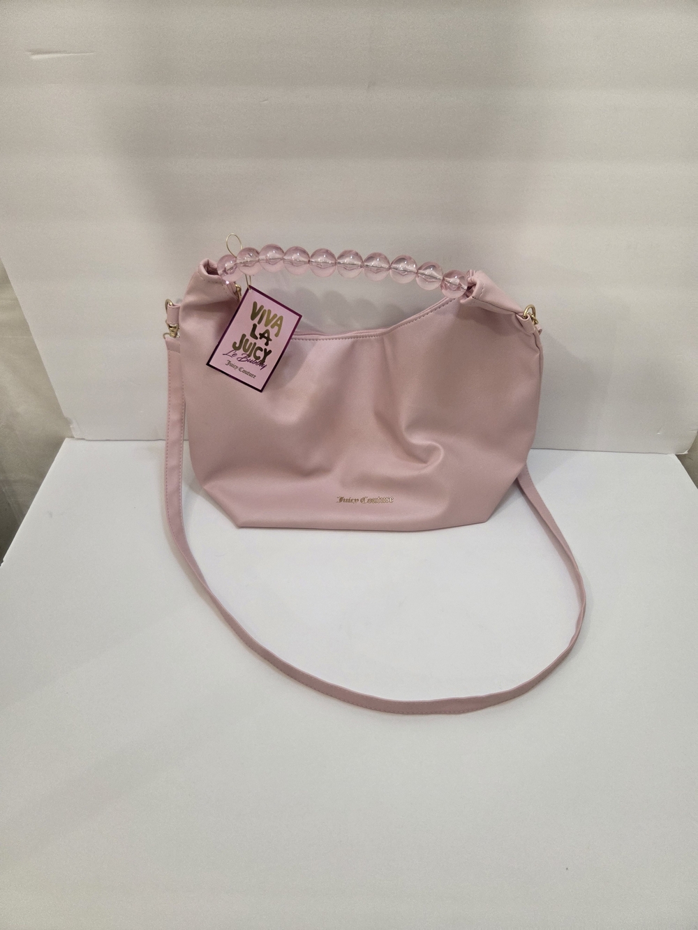 Juicy Couture Pink Beaded Handle Shoulder Bag